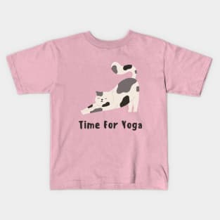 Time for yoga cat version Kids T-Shirt